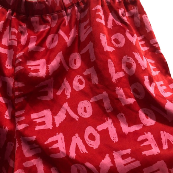 Love Motif Scarlet Red Pajama Shorts M - Picture 2 of 6